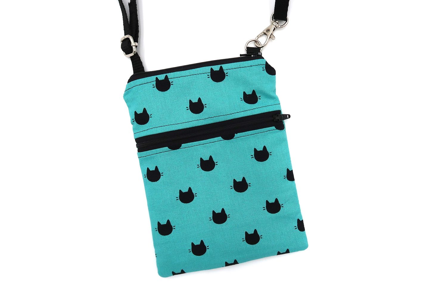 Small Crossbody Bag – Kitty Dots – handmade crossbody bag