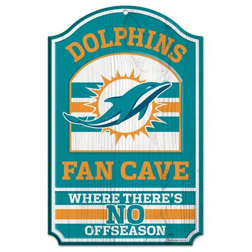 Miami Dolphins Wood Fan Cave Sign 11x17"