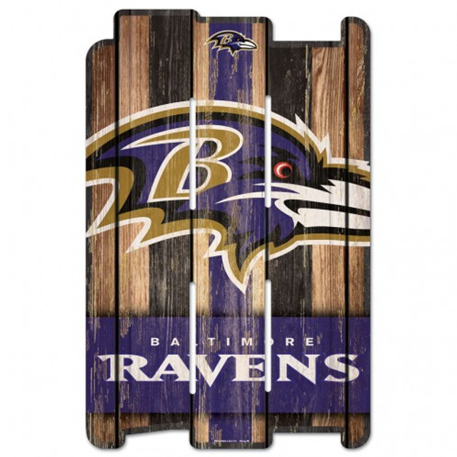 Baltimore Ravens Wood Fence Plank Sign 11x17"