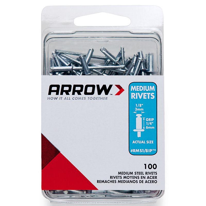 Arrow Fastener Co. 1/8" Medium Steel Rivets Count