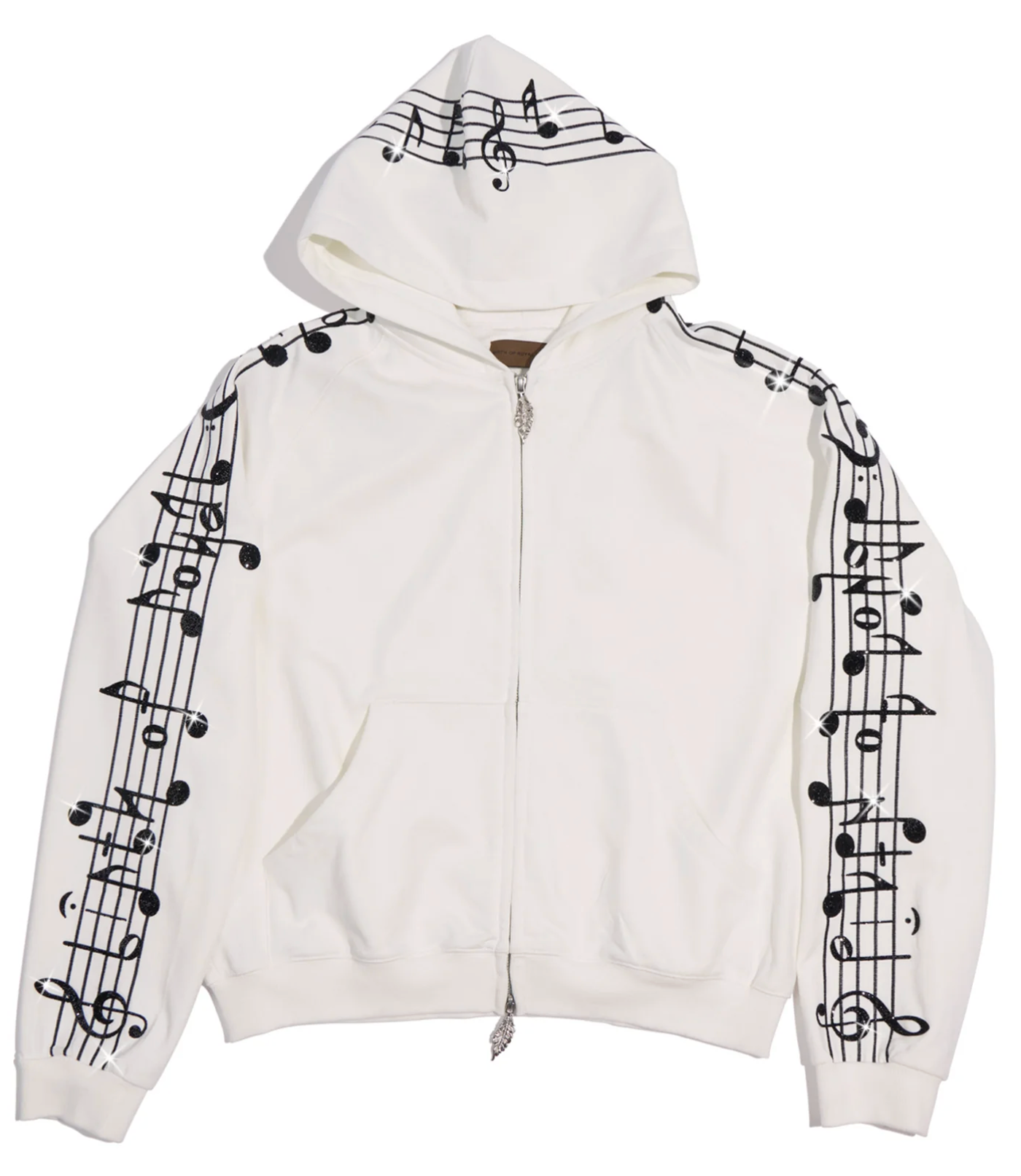 BIRTH OF A ROYAL ( Crystal Notes Raglan Hoodie White )
