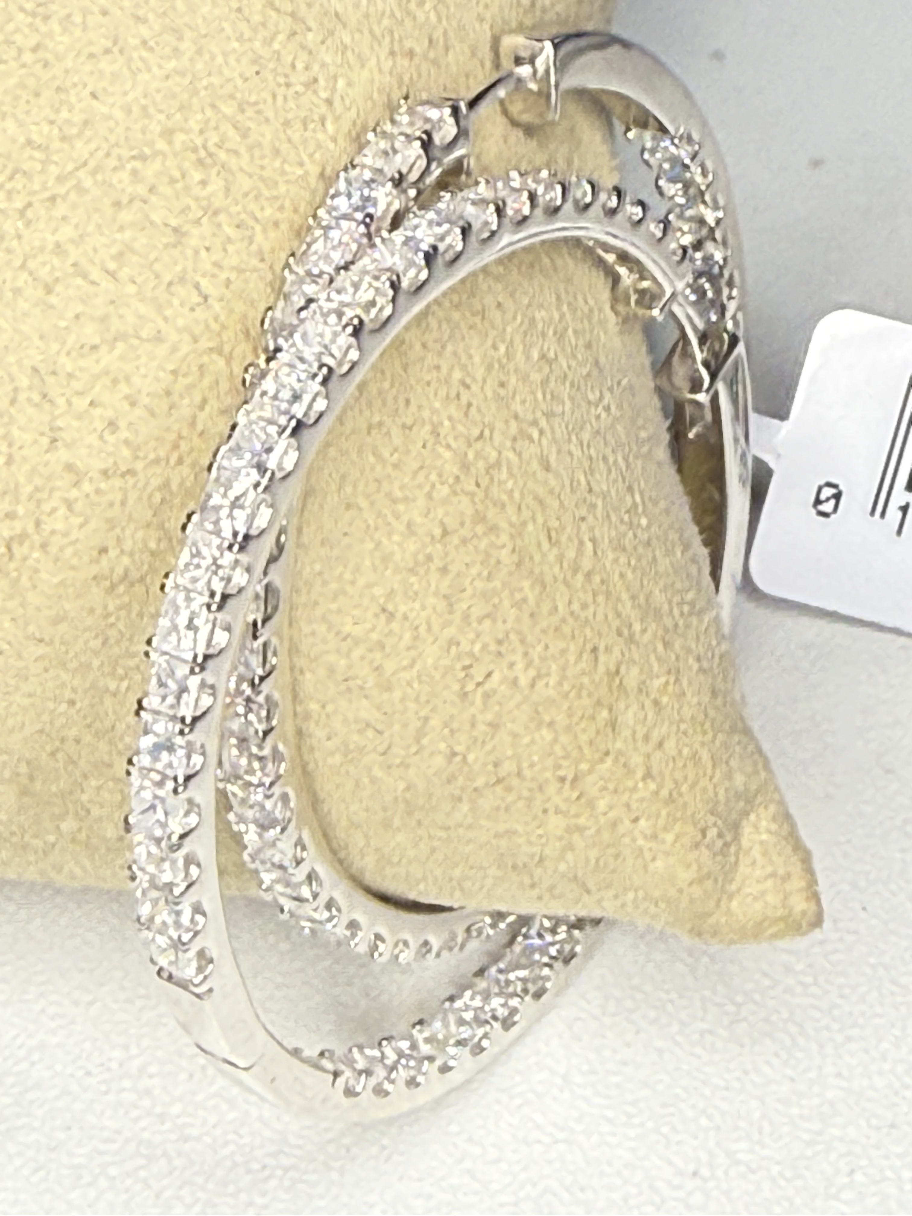 14KW 5 CTTW Diamond Hoop Earrings