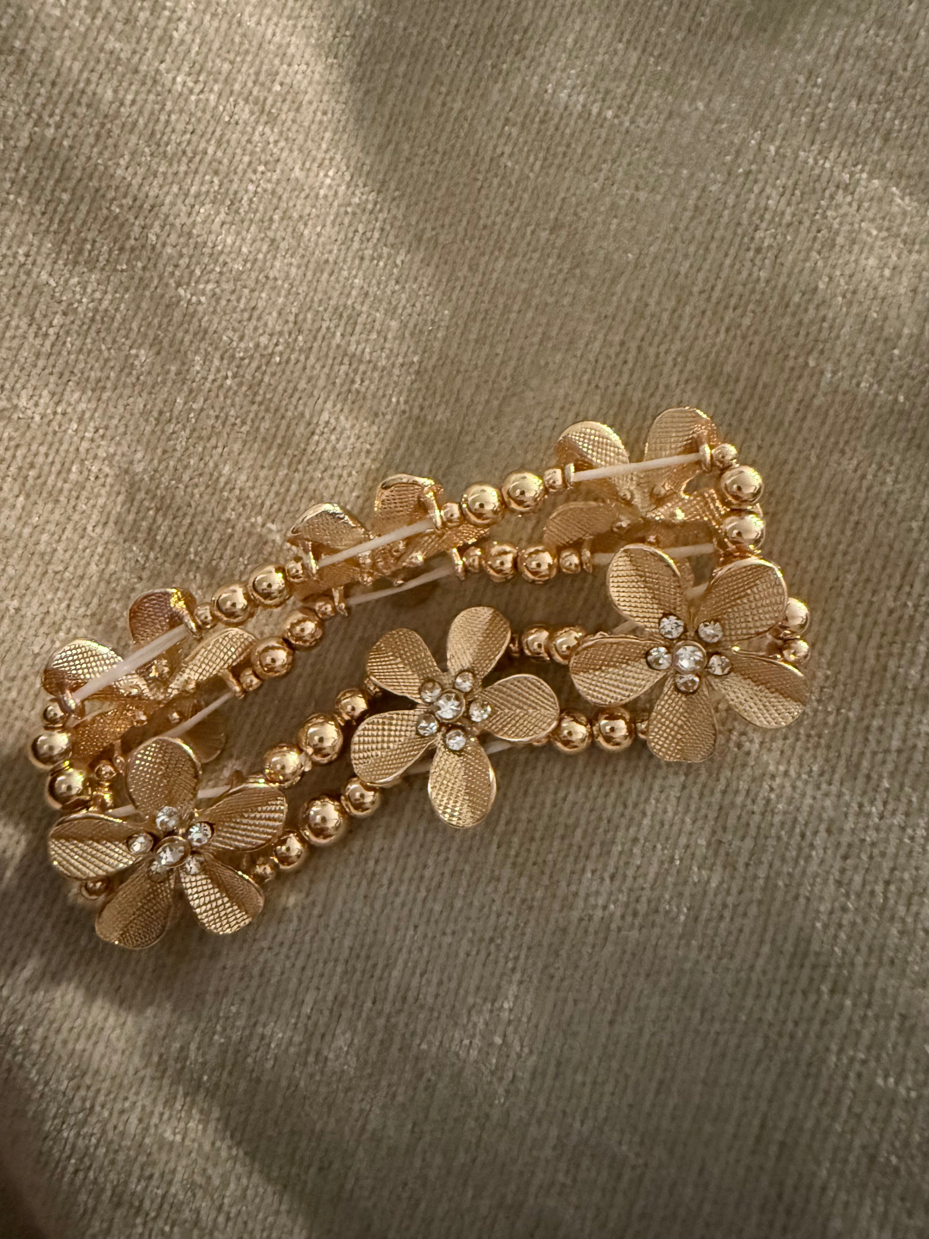 Gold Flower Stretchy Bracelet