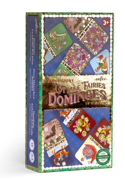 eeBoo Cottage Fairies Giant Shiny Dominoes, Ages 3+, for 2+ Players