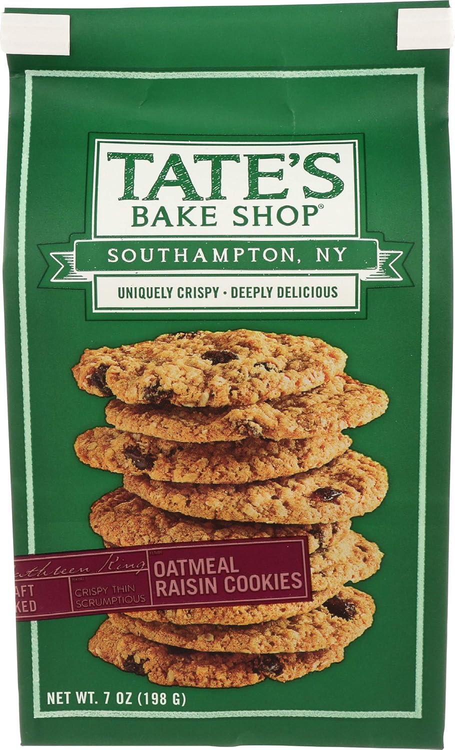 Tate's Bake Shop Oatmeal Raisin Cookies 7 oz Bag