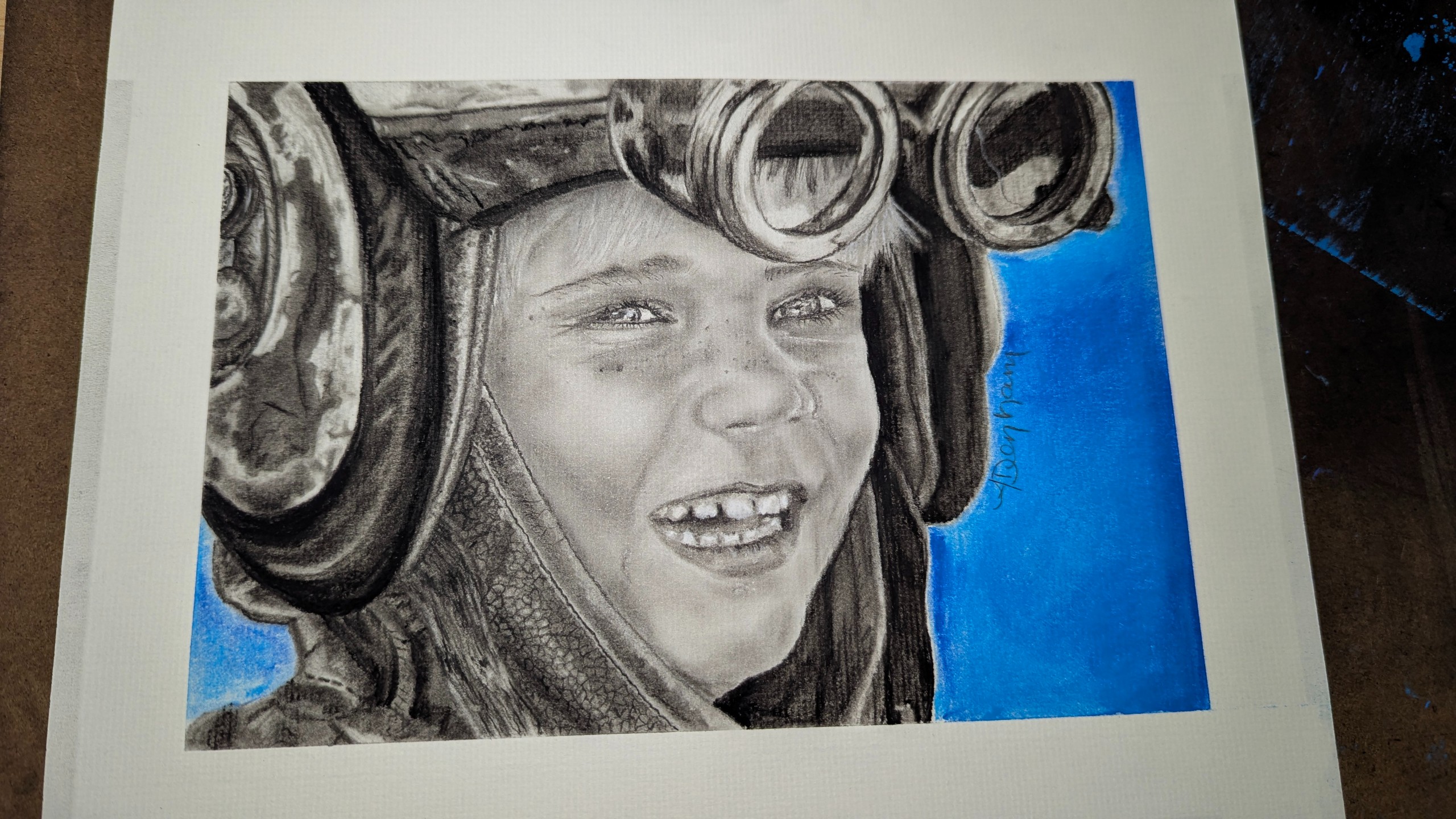 Young Anakin charcoal drawing (unframed)