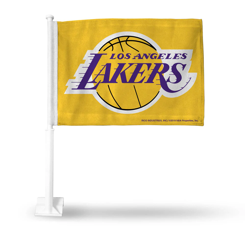 Los Angeles Lakers Yellow Car Flag