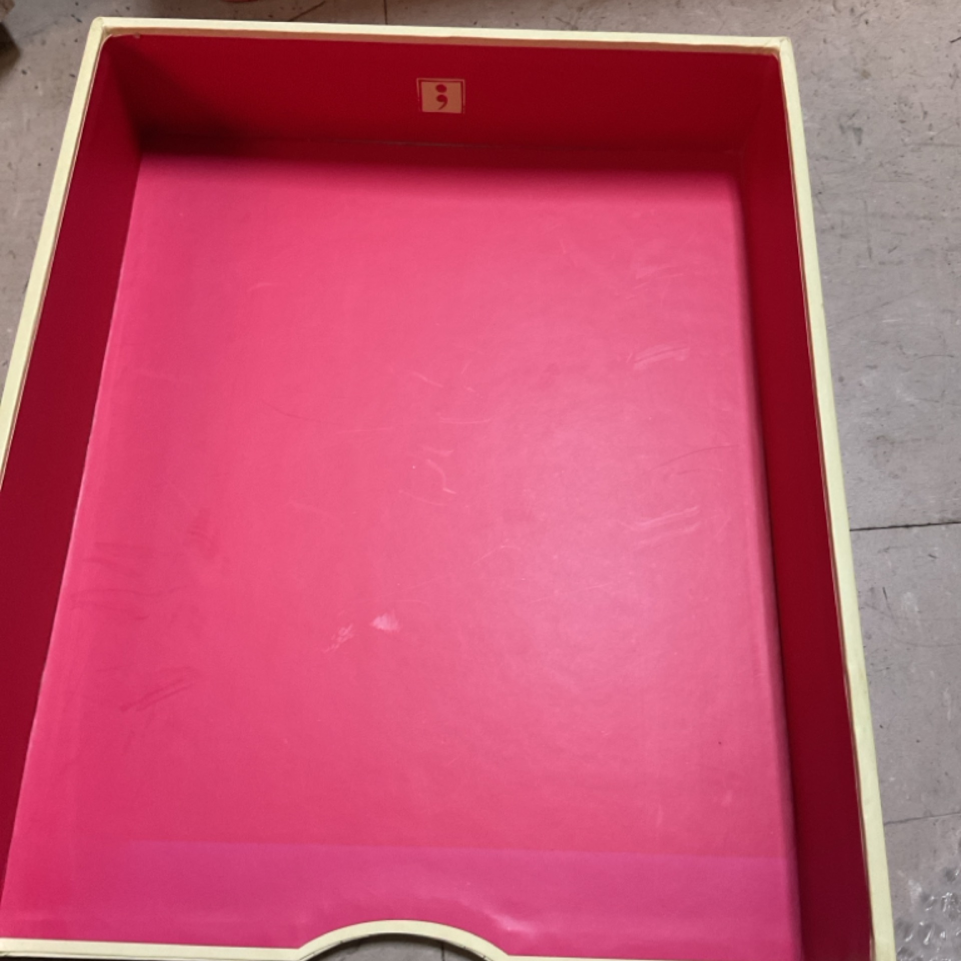 Pink document tray