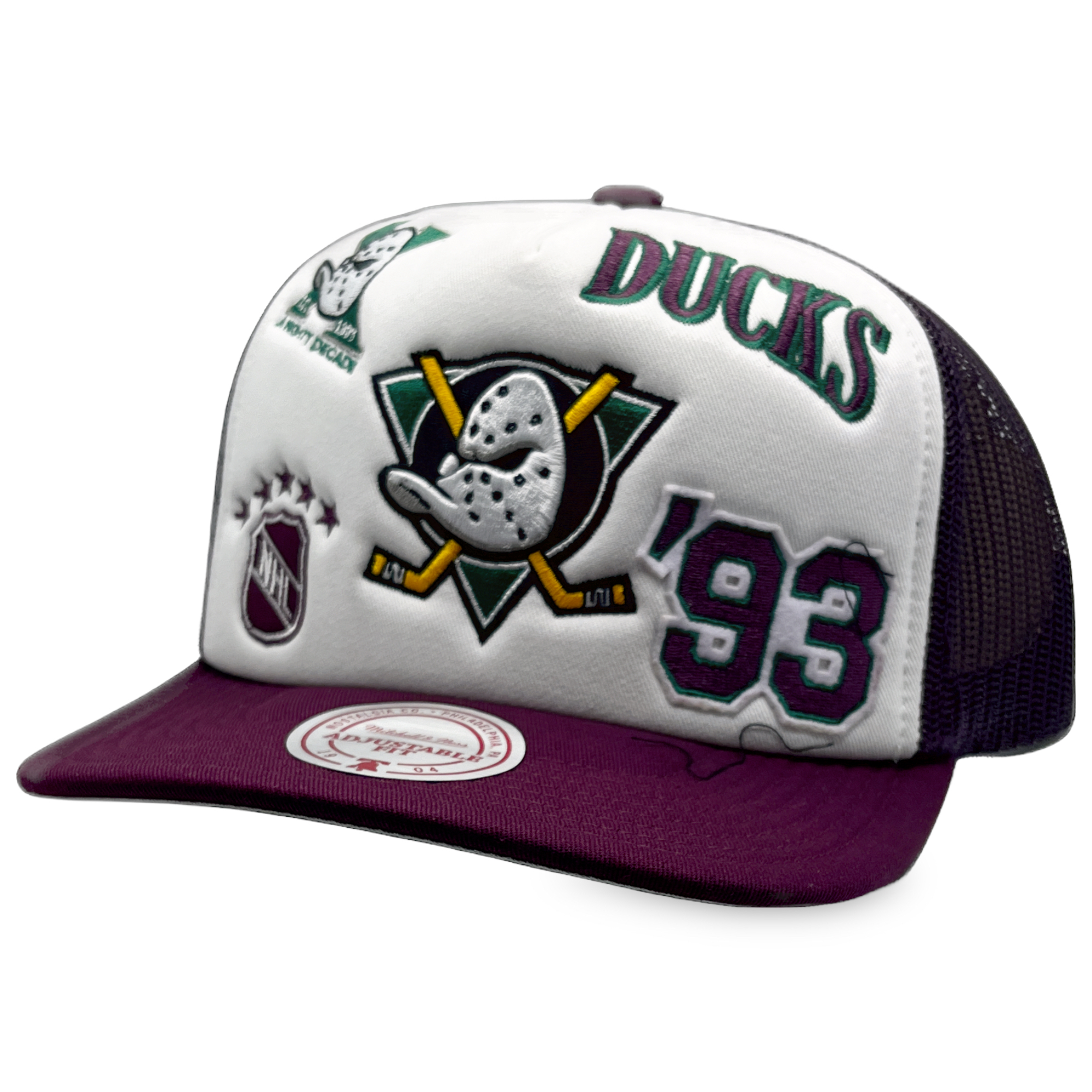 Anaheim Ducks Retro Mitchell and Ness Gridlock Trucker Snapback Hat