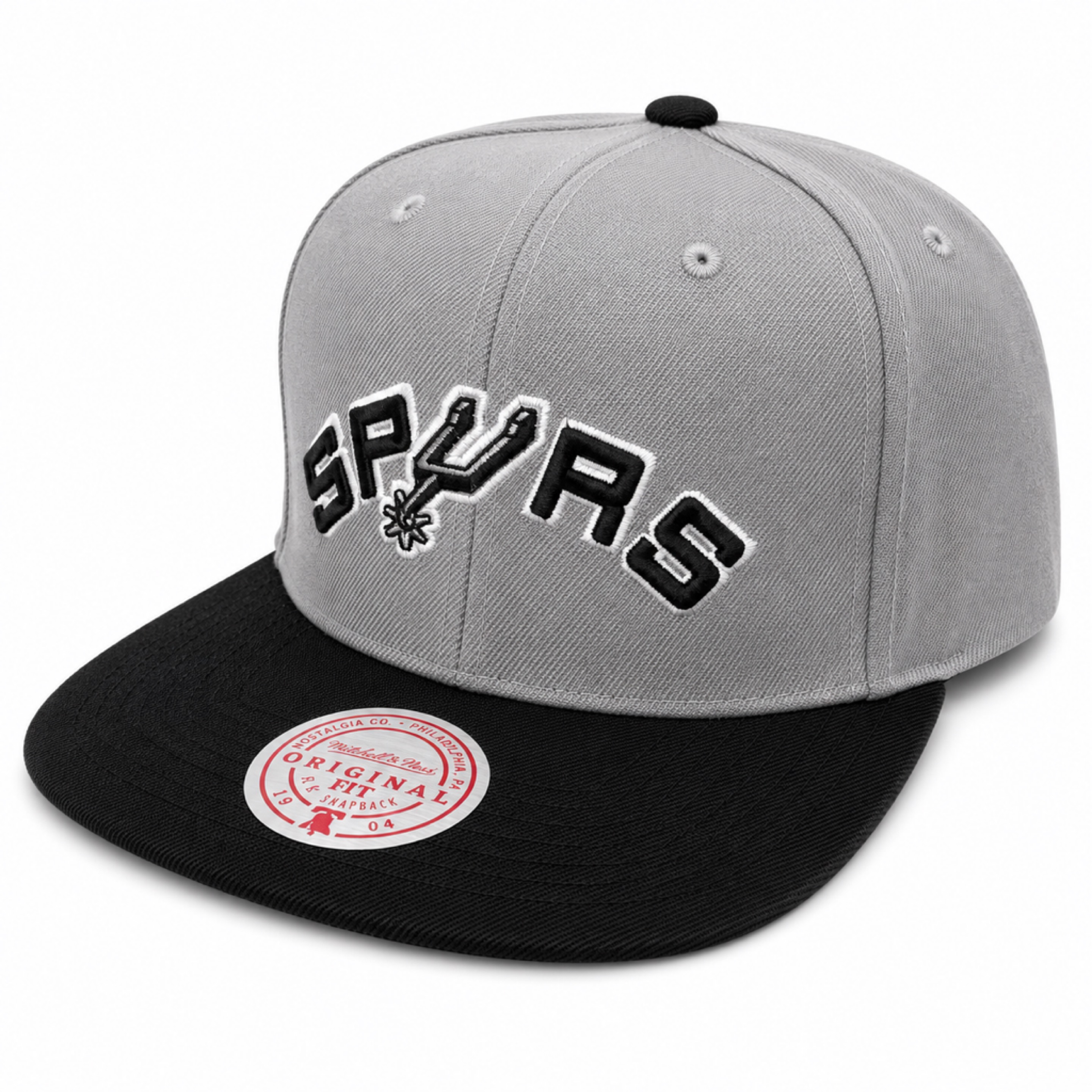 San Antonio Spurs Grey Mitchell and Ness Lonestar Snapback Hat