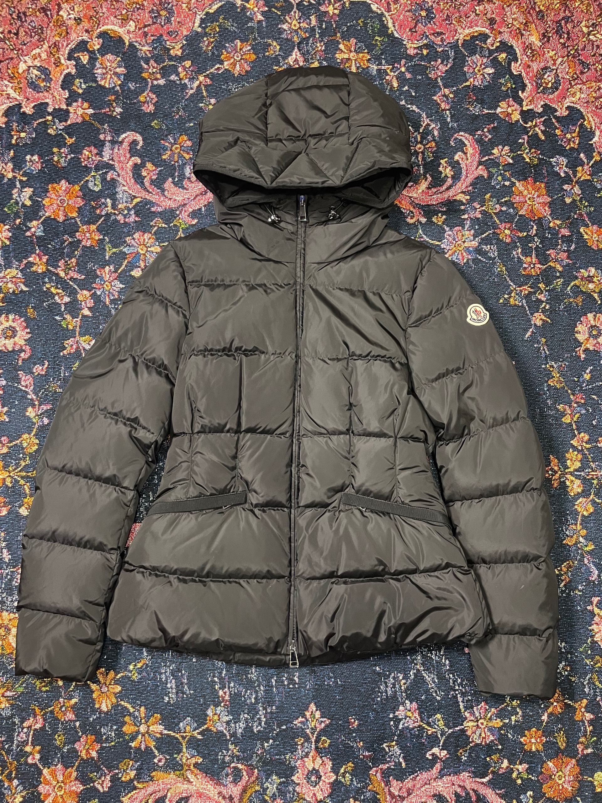 Moncler Dark Gray Hooded Down Puffer Jacket Full Zip ( USED )