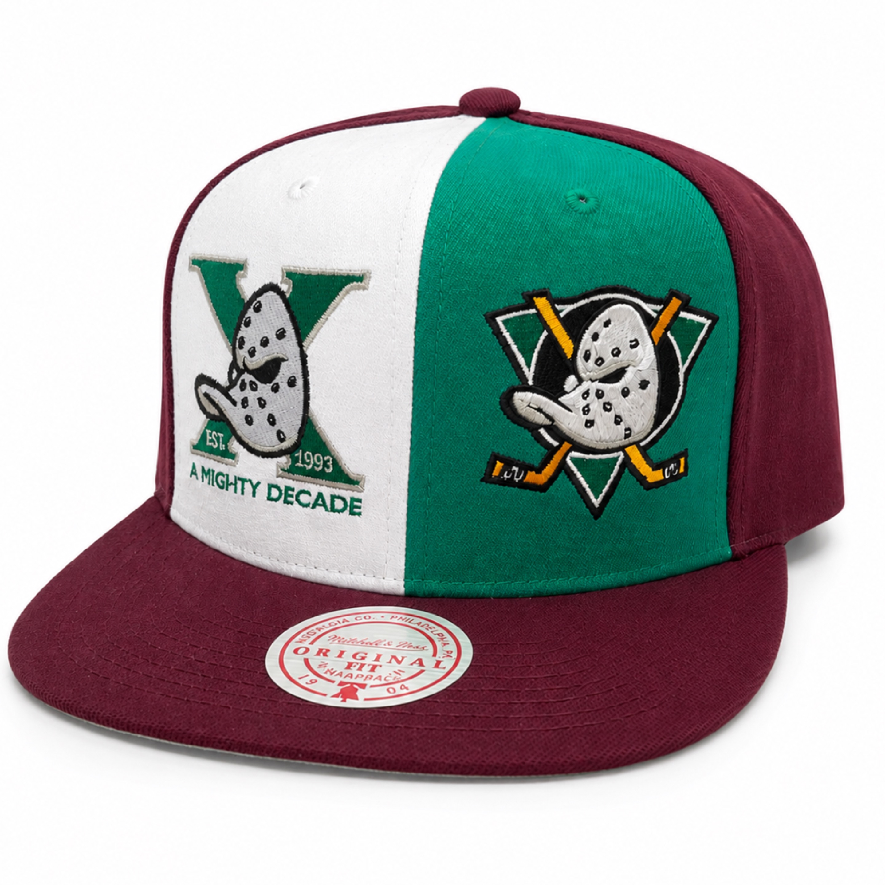 Anaheim Ducks Retro Duo Front Mitchell and Ness Snapback Hat
