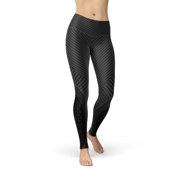 Womens Carbon Fiber Sports Leggings in M