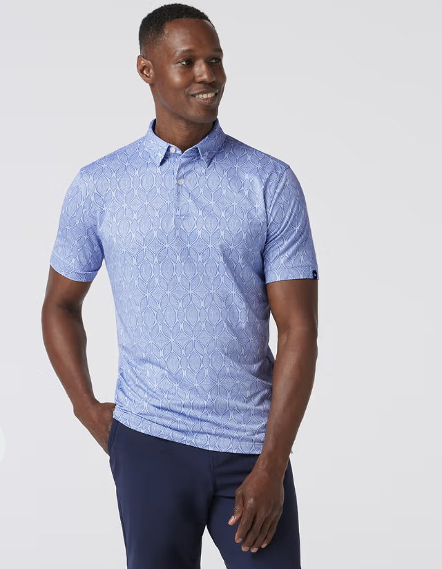 Halyard SS Polo, Sky Woodblock - LG