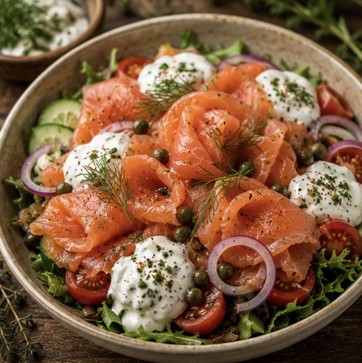 Smoked Salmon & Crème Fraîche Salad