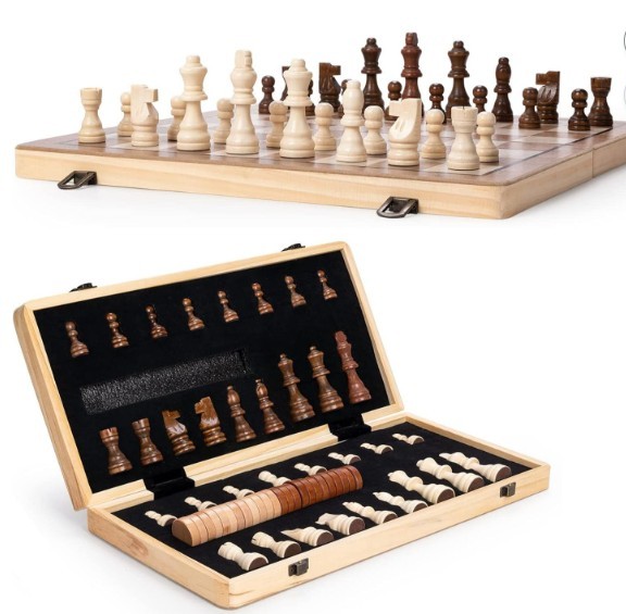 Wooden Chess/Checkers Board