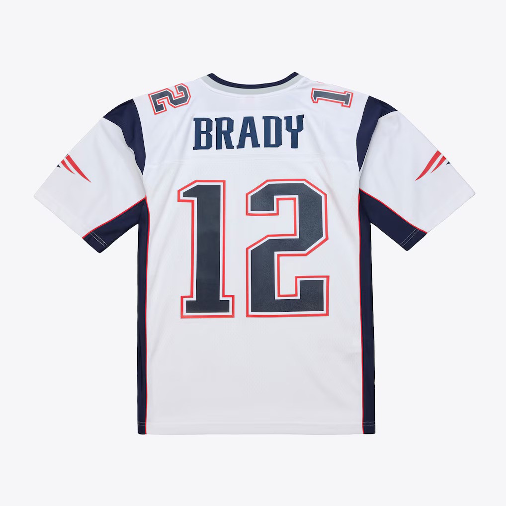 New England Patriots Tom Brady #12 Mitchell and Ness White Jersey