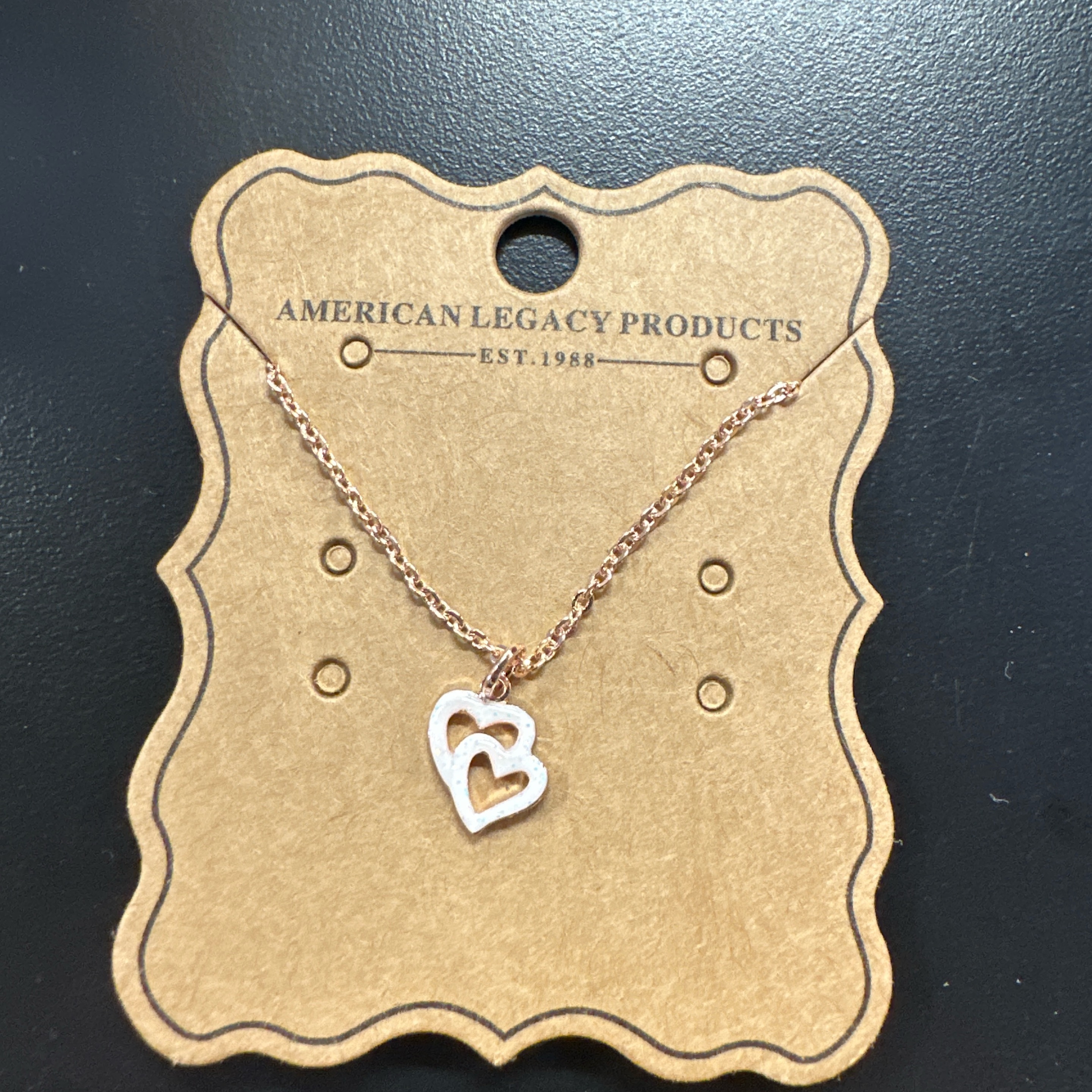 Double Heart Opalite RG necklace