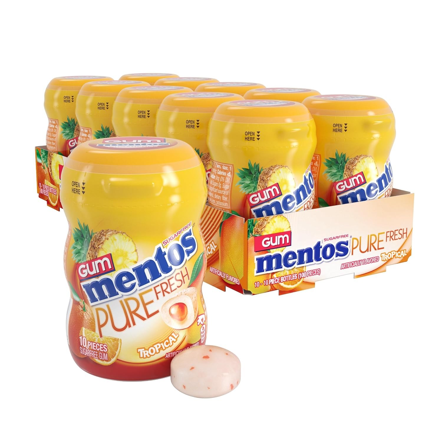 Mentos Pure Fresh NANO Gum Cup Tropical  10 Pack