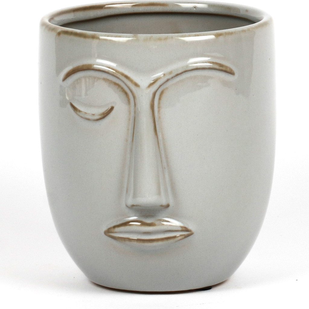 Smoky Tall Face Pot  - YE2905