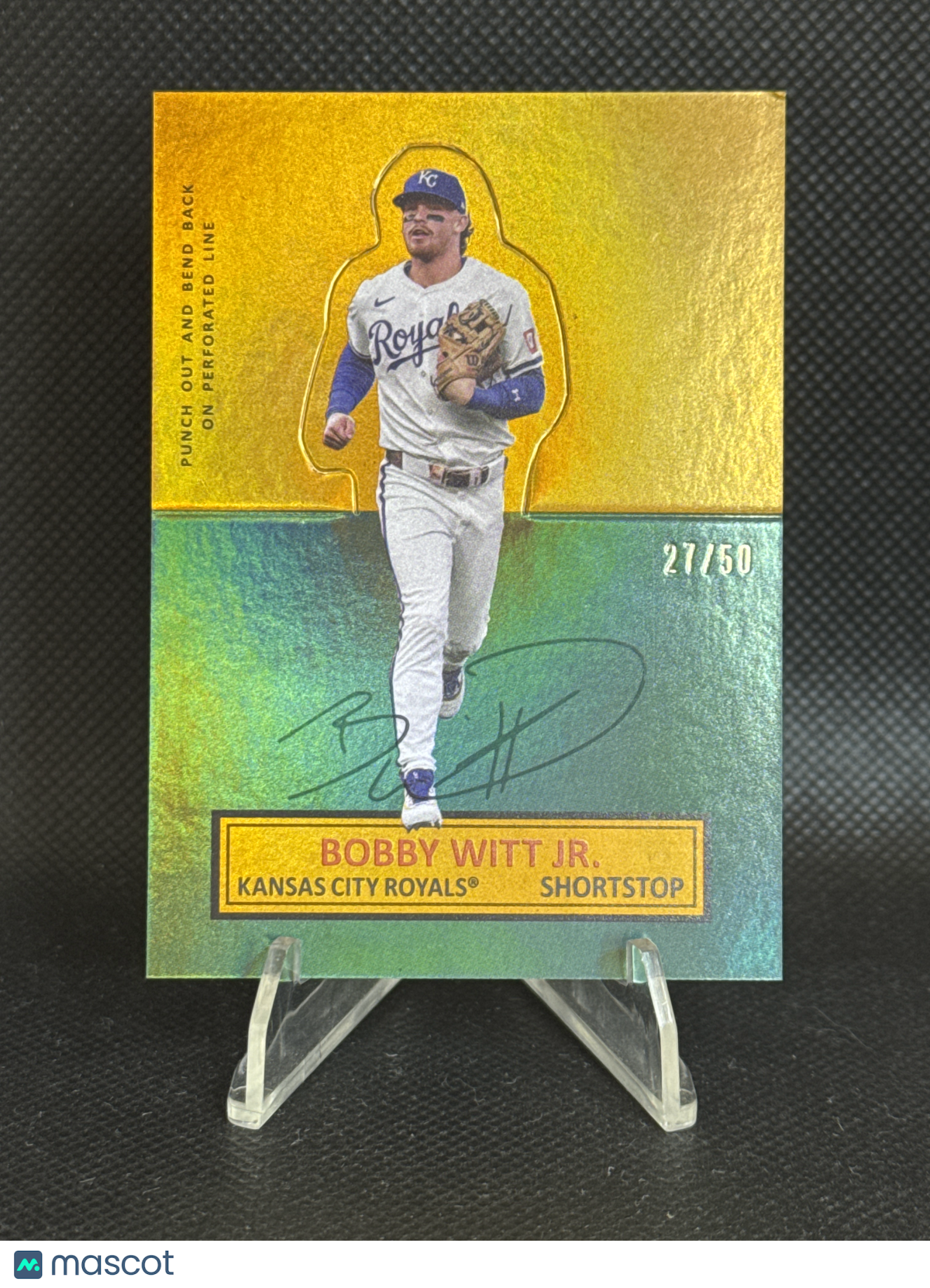 2025 Topps Archives Bobby Witt Jr. #64SU-10 Gold Foil /50 Stand-ups