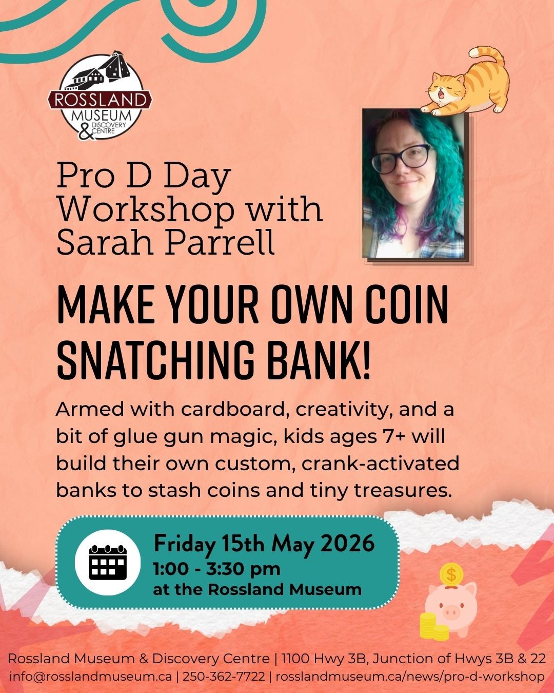 May 15 Pro D Day Workshop with Sarah Parrell: Make a DIY Coin Snatching Bank