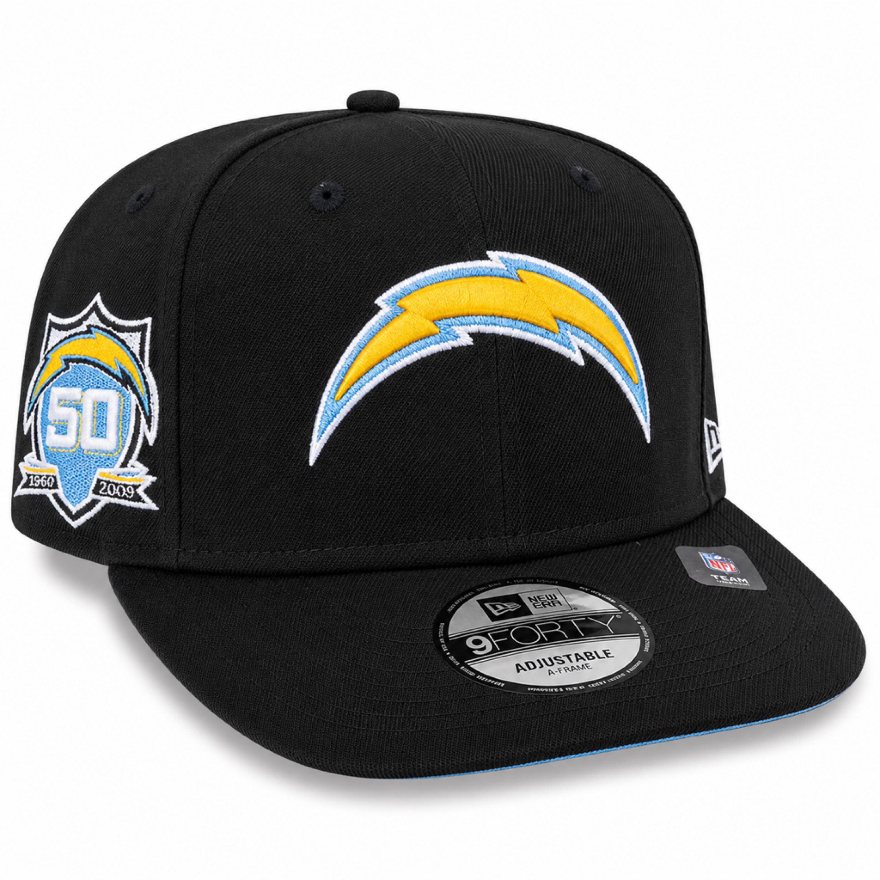 Los Angeles Chargers Black New Era 9FORTY 50th Season Snapback Hat