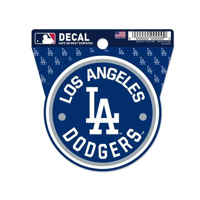 Los Angeles Dodgers Round Clean Cut Decal 3x4"