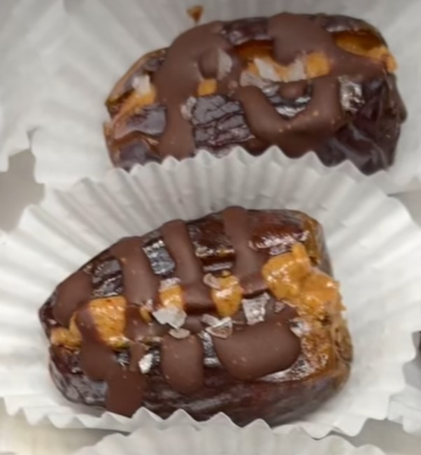 Almond Butter Chocolate Stuffed Date
