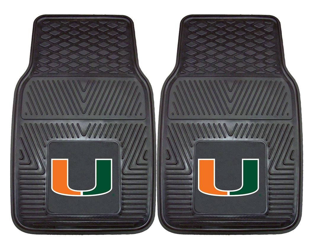 Miami Hurricanes Heavy Duty 2-Piece Vinyl Car Mats