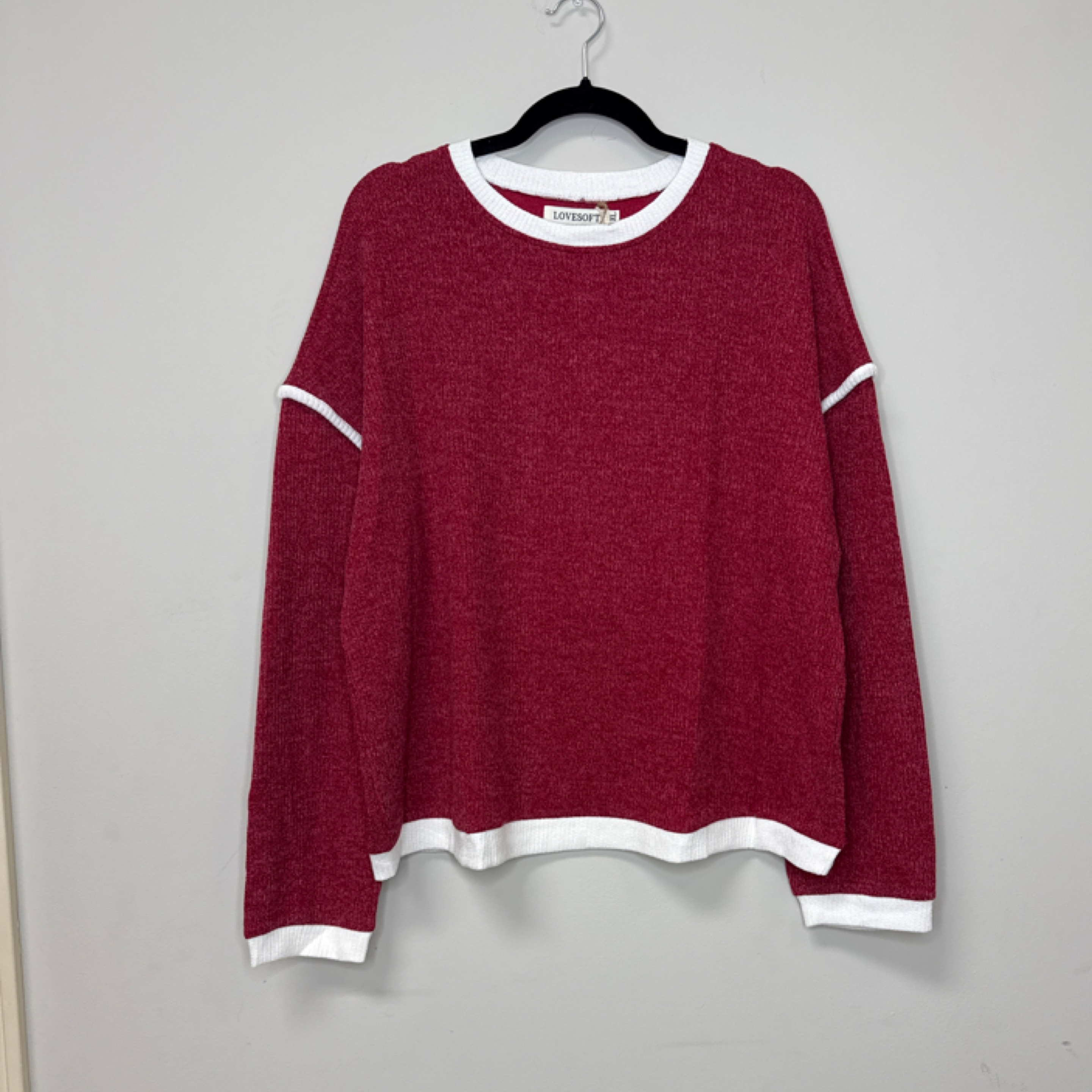 LoveSoft color block crewneck top — Bama Tan boutique, Tuscaloosa AL
