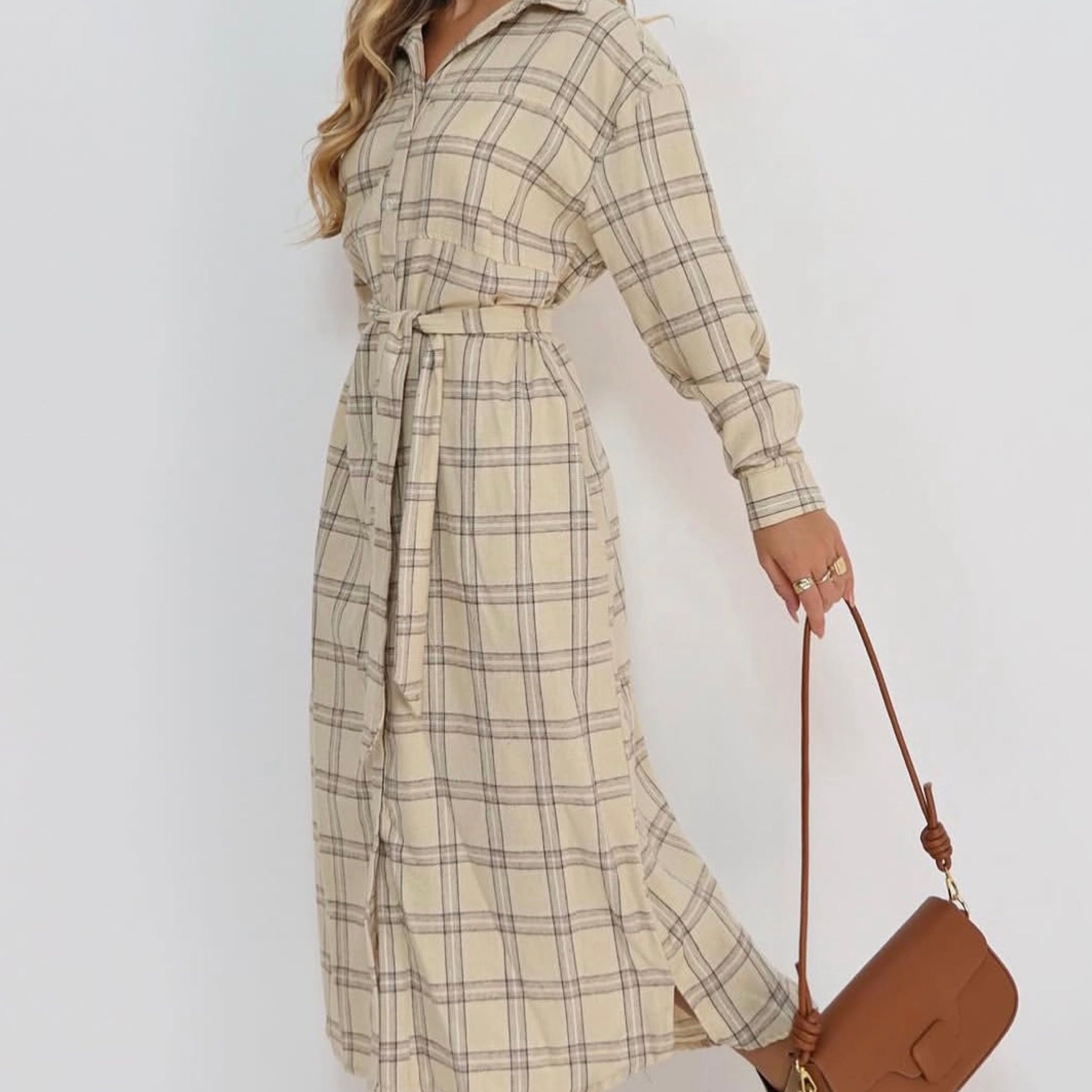 Plaid Fleece Maxi Dress — product photo