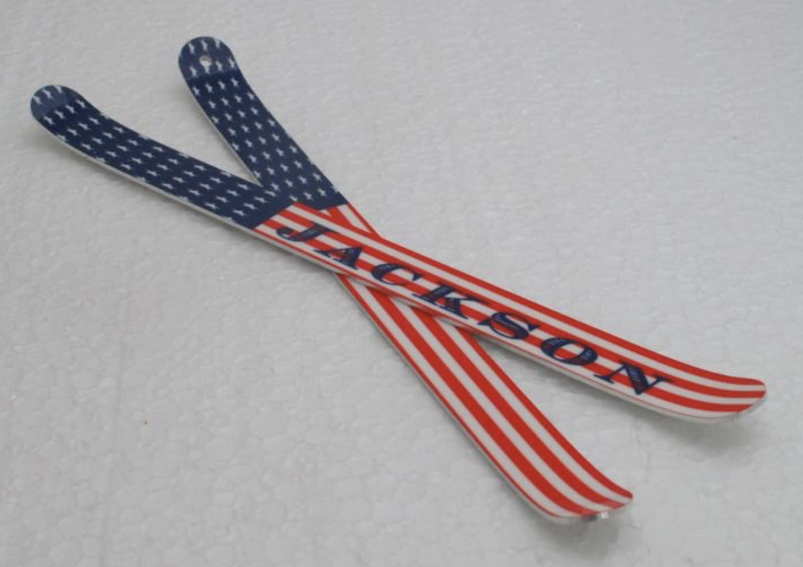 American Flag Ski Ornament 10th Mtn Division