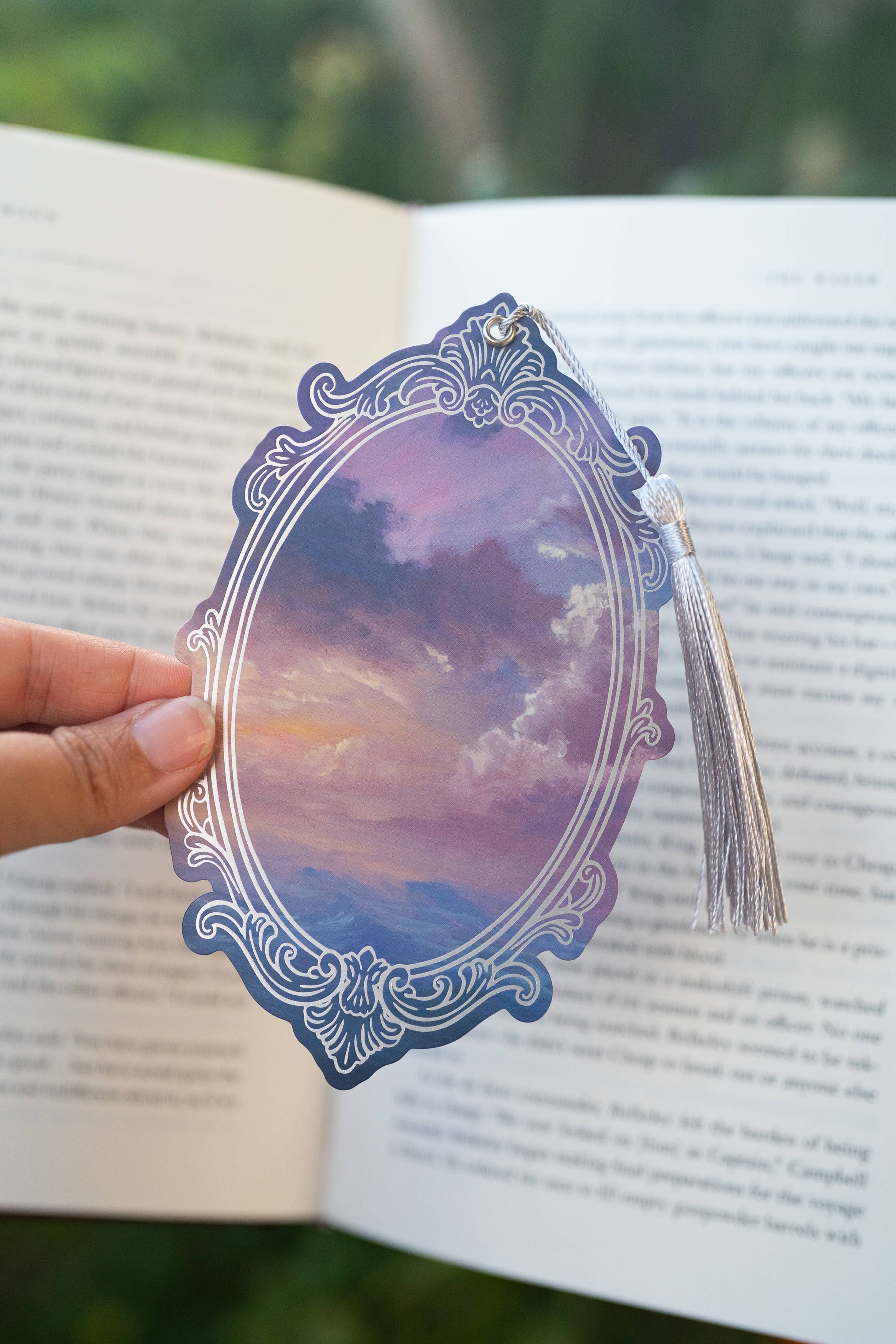 Lavender Sky Silver Foil Bookmark | Bookish Romantasy
