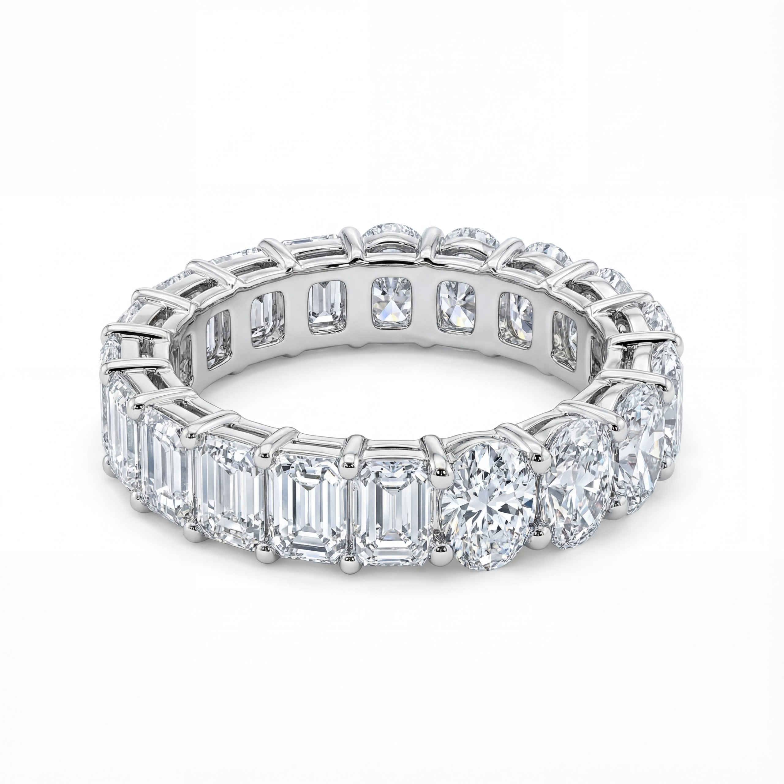5.40ct Diamond Half & Half Eternity Ring