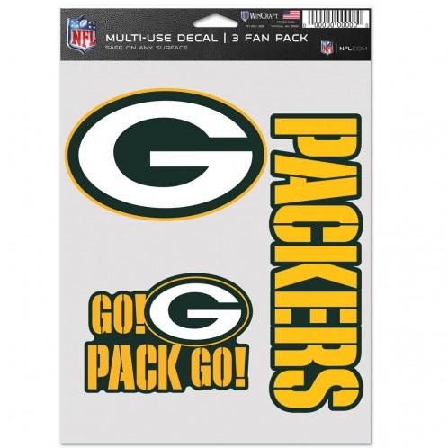 Green Bay Packers Multi Use 3 Pack Fan Decals