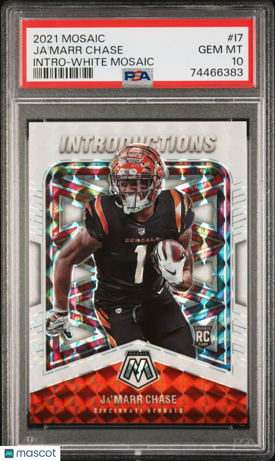 2021 Panini Mosaic Introductions Ja'marr Chase White /25 PSA 10