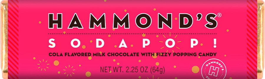 Hammond's Cola Flavor Popping  Milk Chocolate Bar 2.25 oz 12 ct