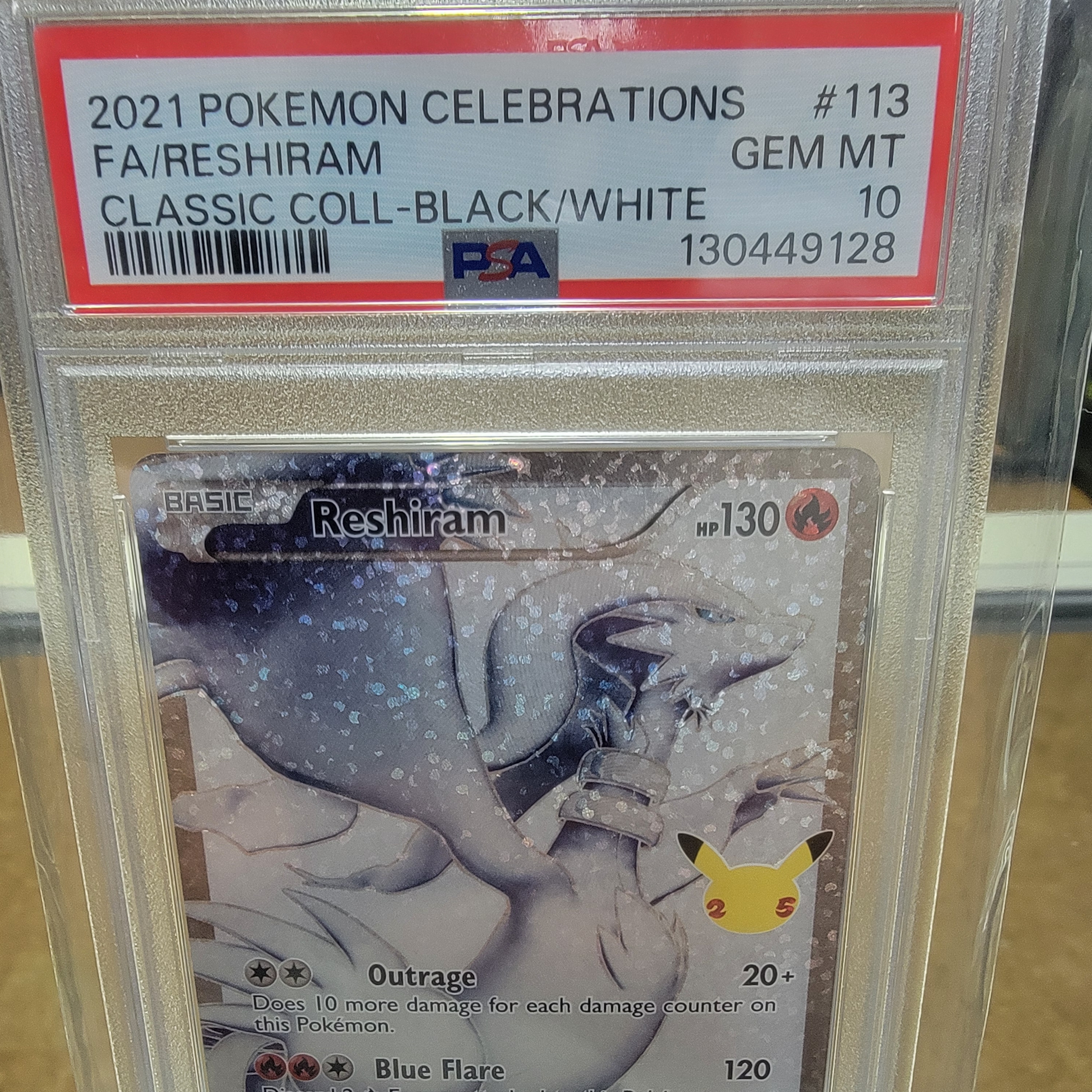Psa 10 Reshiram FA Celebrations Graded Card