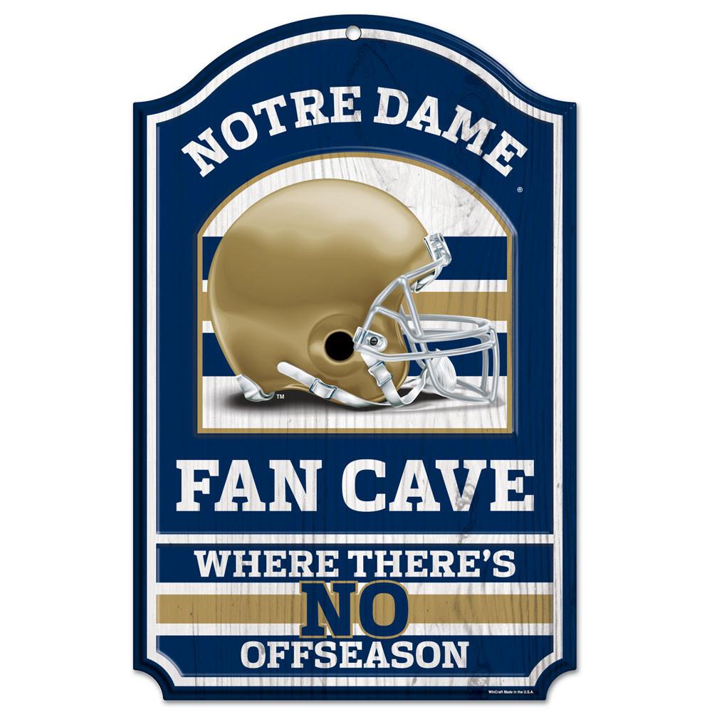 Notre Dame Fighting Irish Wood Fan Cave Sign 11x17"