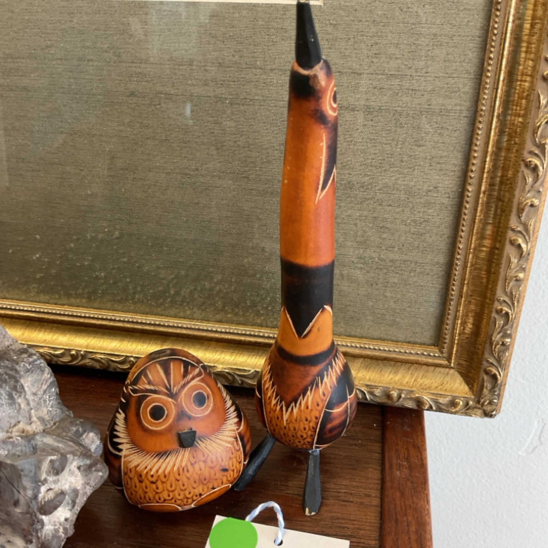 Peruvian hand carved bird figurines 2pcs