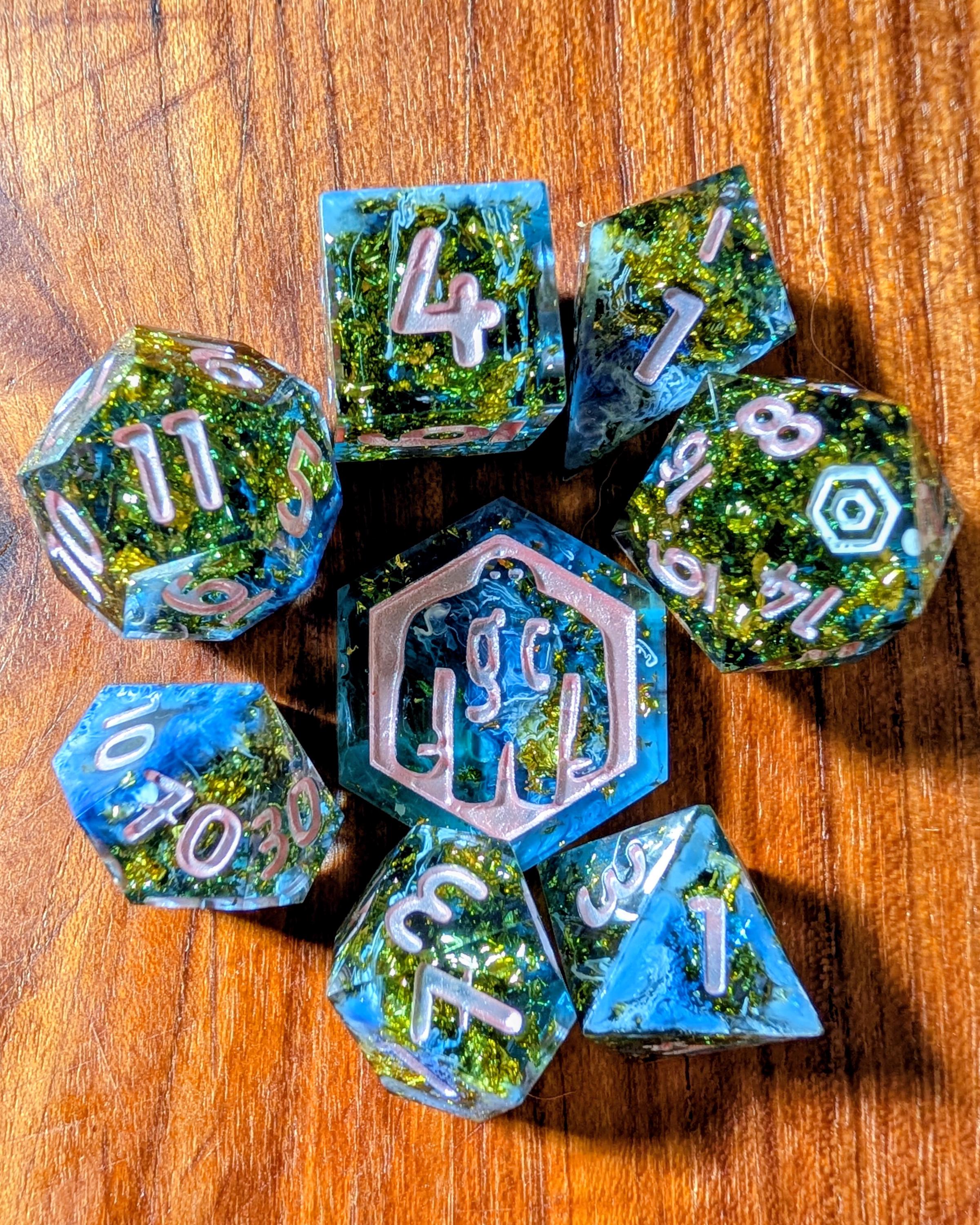 "GARDEN QUARTZ" TTRPG Dice Set