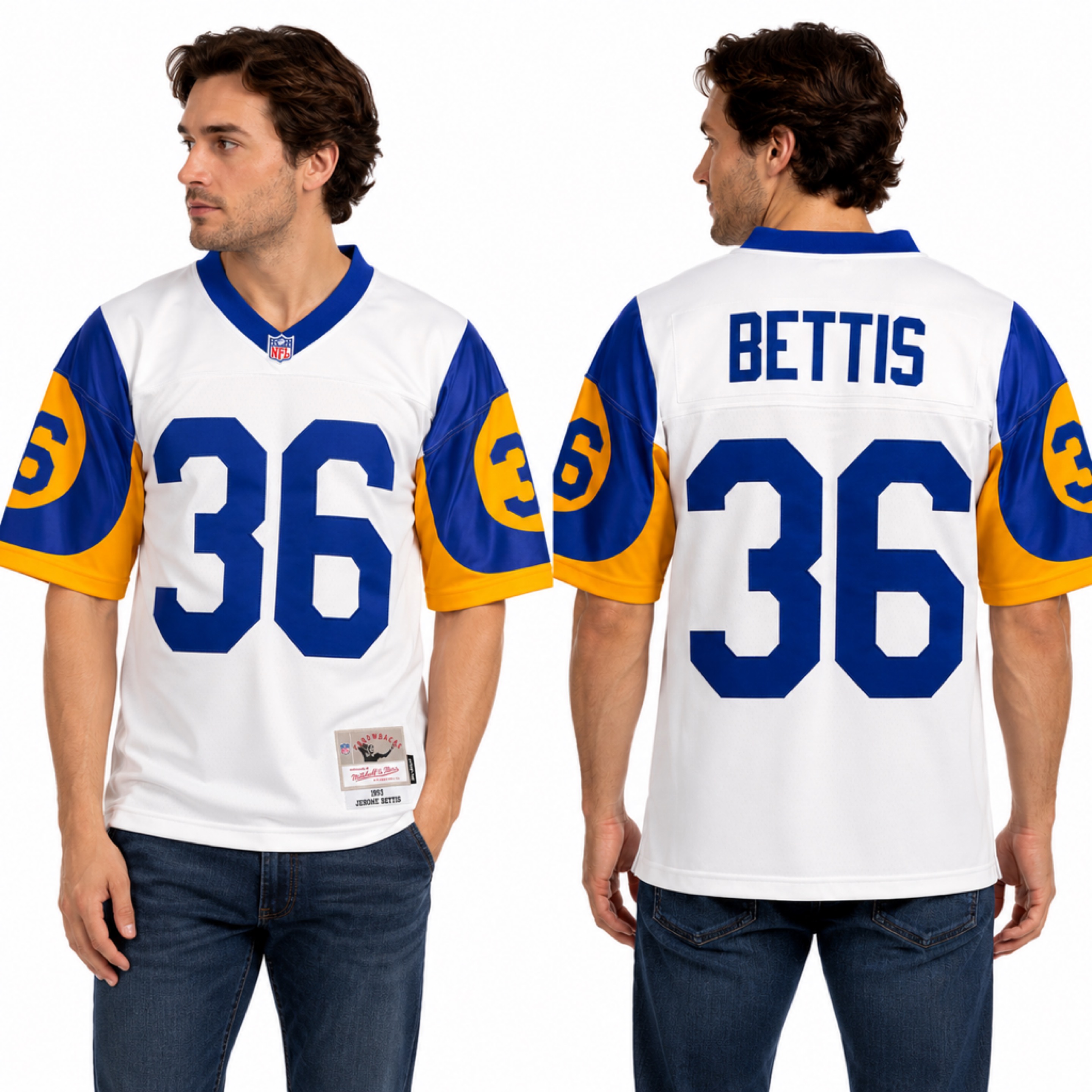 Los Angeles Rams 1993 Jerome Bettis #39 White Mitchell and Ness Jersey