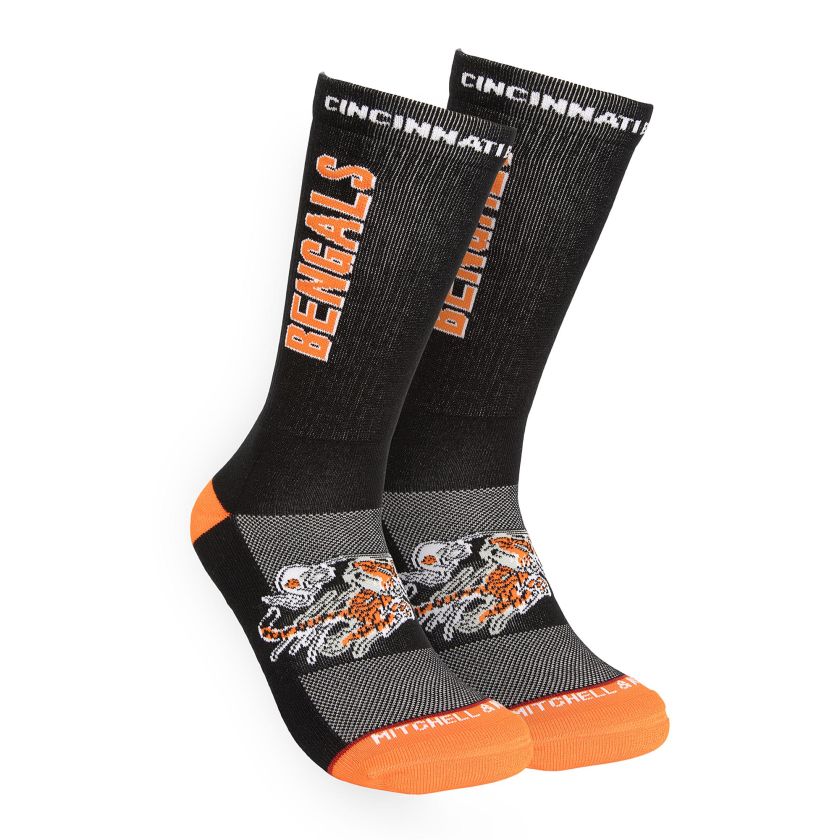 Cincinnati Bengals Retro Mitchell and Ness Kickoff Crew Socks
