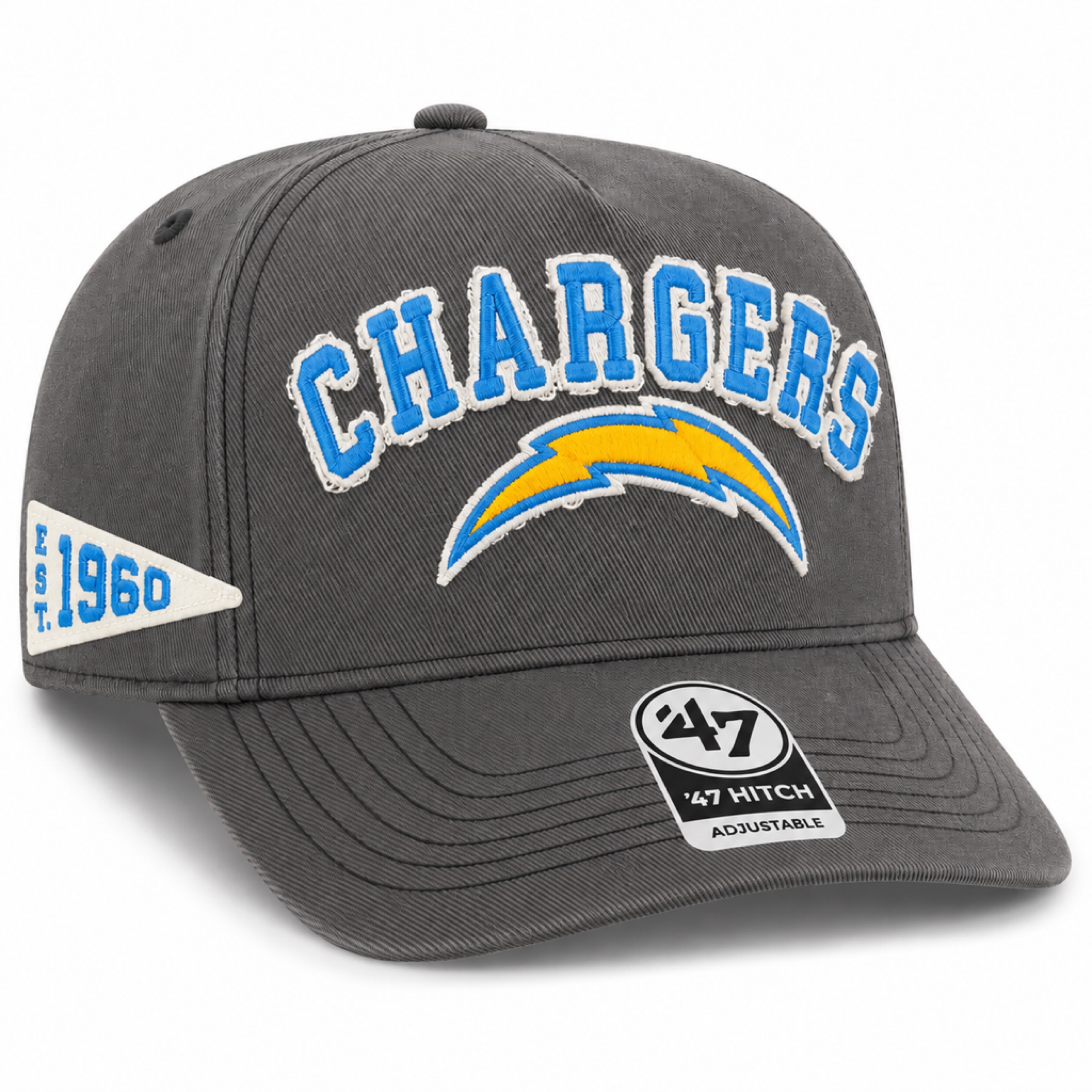 Los Angeles Chargers Coal '47 Brand Calderwood Hitch Snapback Hat