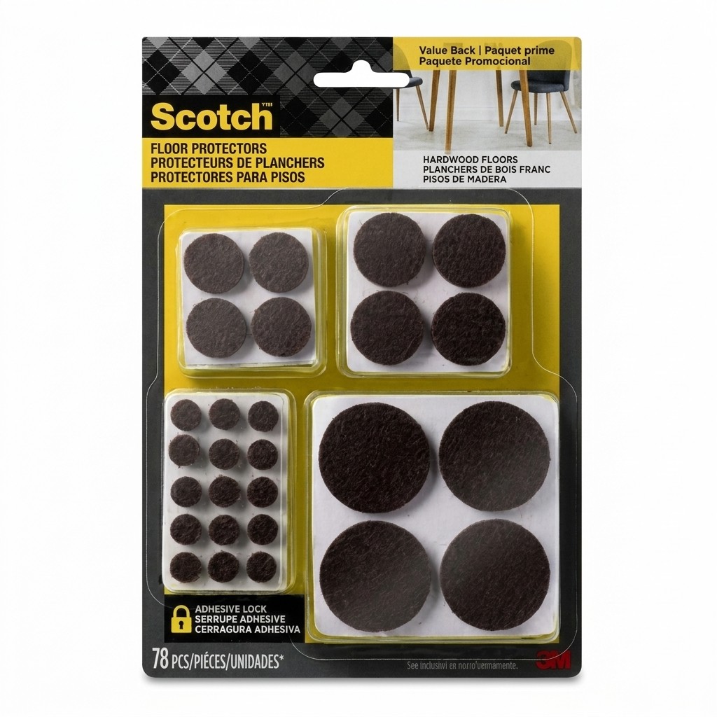 Scotch 78-Pack Assorted Brown Round Felt Furniture Pads