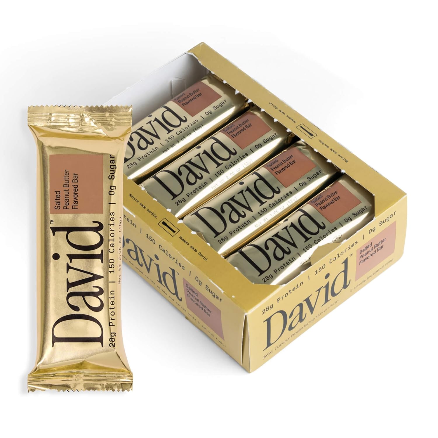 David High Protein Bars Salted Peanut Butter 2.26 oz 12 ct