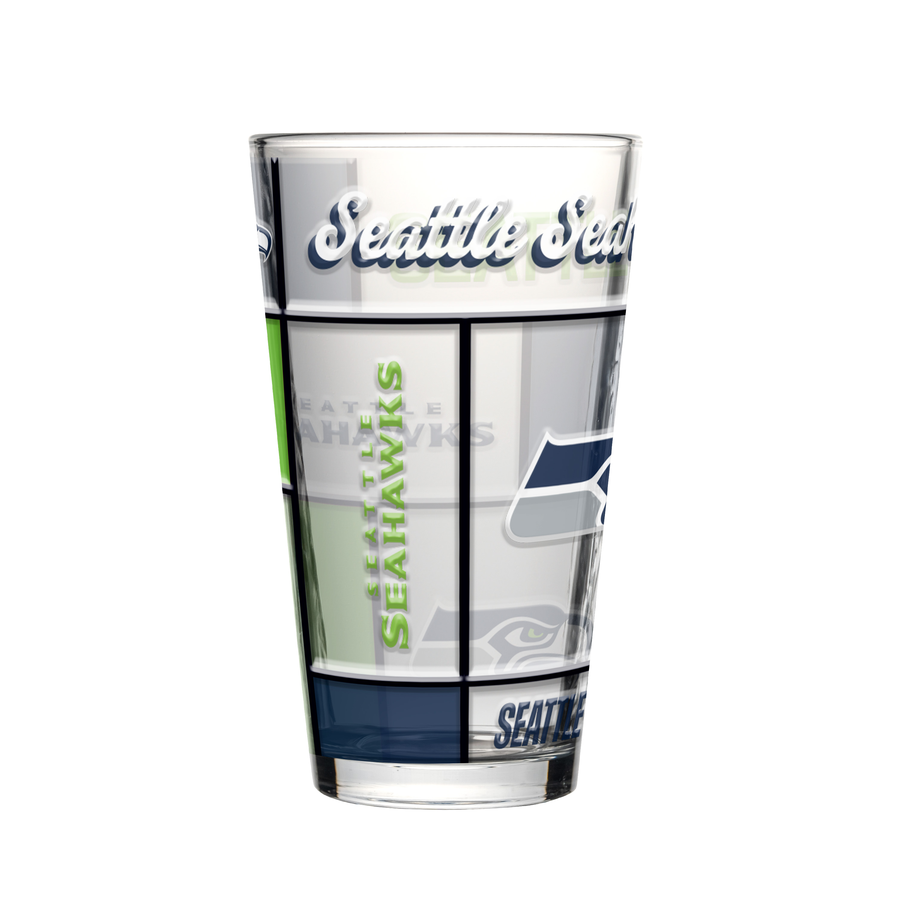 Seattle Seahawks Boxed Quilted Stained Pint Glass 16oz