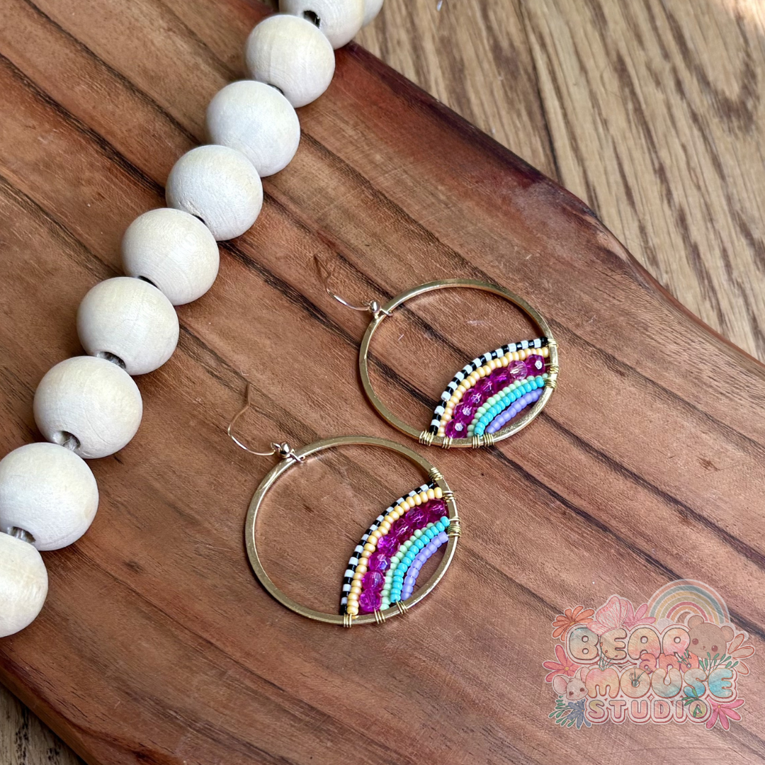 Gold Retro Daydream Hoop Earrings preview image