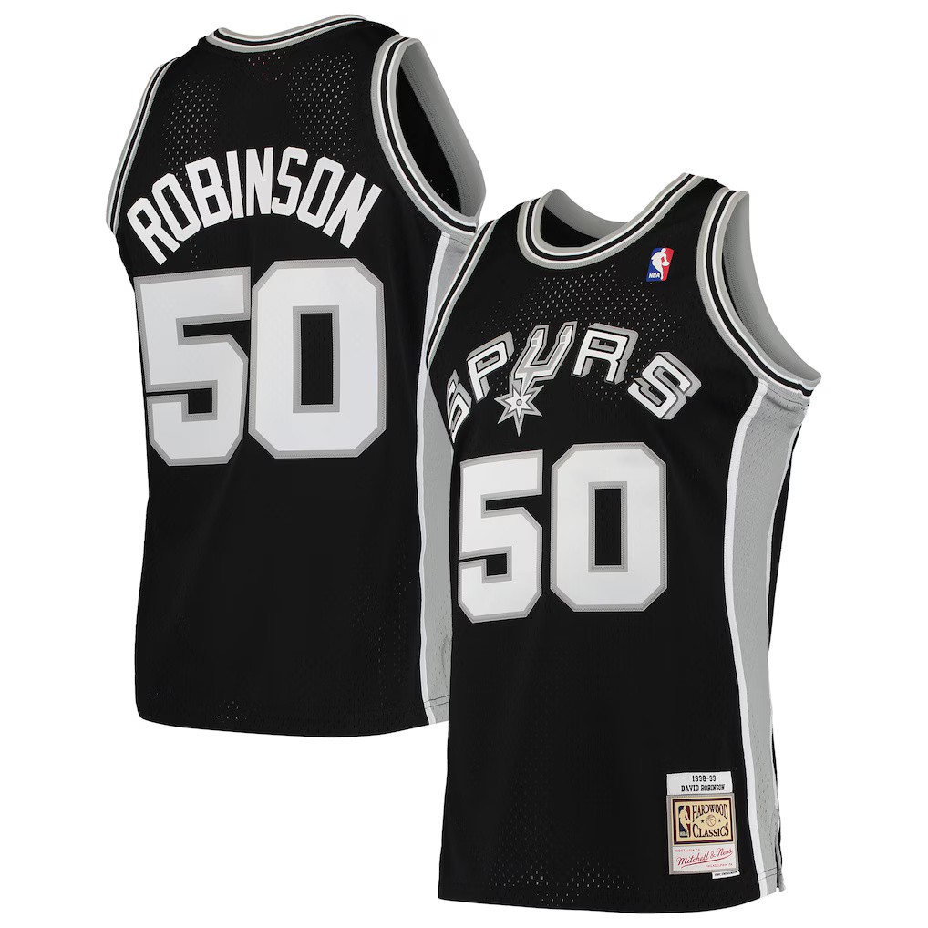 San Antonio Spurs 1991-92 David Robinson #50 Mitchell and Ness Black Jersey